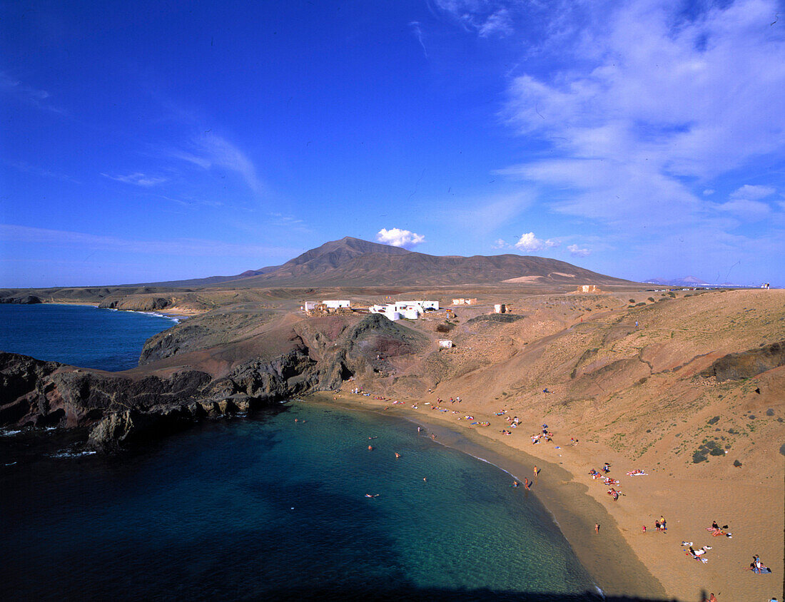 Playa Papagayo b. Playa Blanca, Lanzarote Kanarische Inseln, Spanien