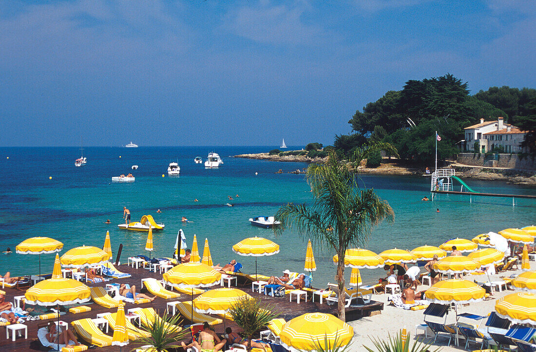 Plage de la Garoupe bei Antibes, Cote D'Azur, Alpes Maritimes Provence, Frankreich