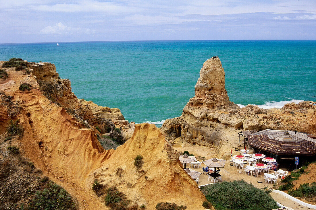 Bar at the Beach, Algar Seco near Carvoeiro, Algarve, Portugal