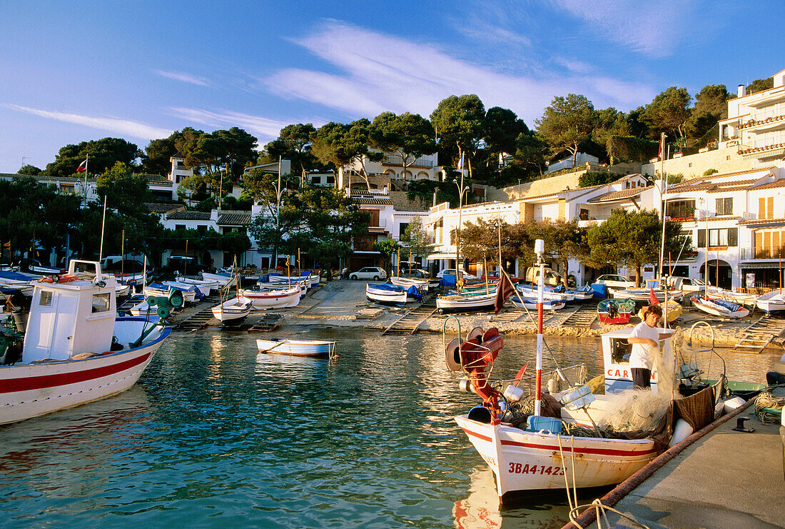 Fishing boats, fishing port, Llafranc, Costa Brava, Province of Girona, Catalonia, Spain