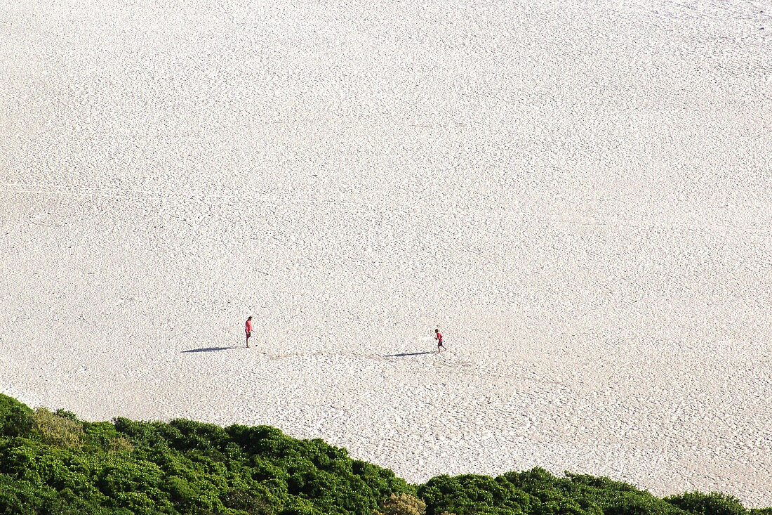 Two people on Noordhoek Beach, Cape Town, South Africa, Africa