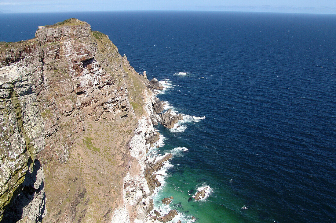 Cape Point, rocky coast in the sunlight, Cape Town, South Africa, Africa