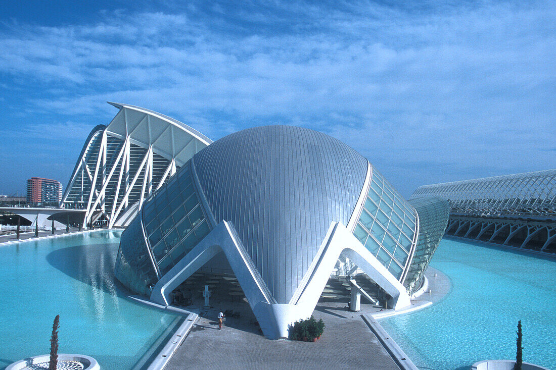 Moderne Gebäude in der Stadt der Künste und der Wissenschaft, Valencia, Spanien, Europa