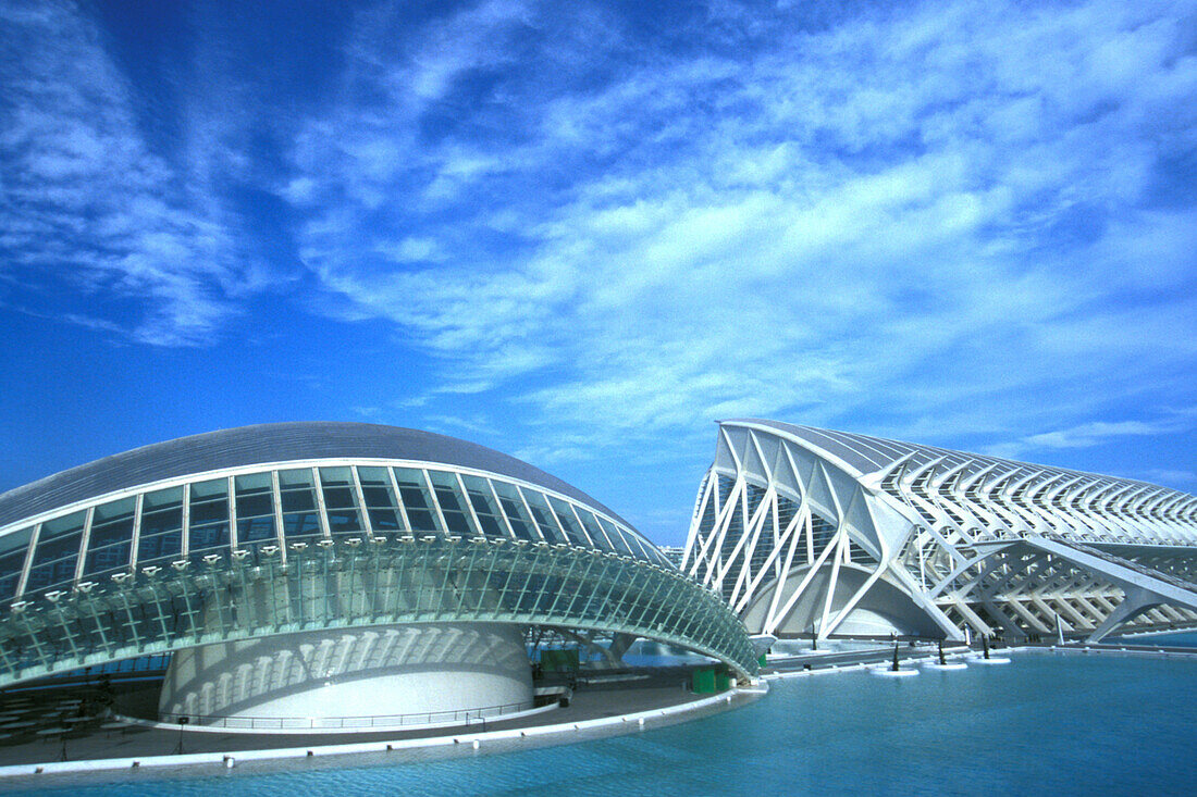 Moderne Gebäude in der Stadt der Künste und der Wissenschaft, Valencia, Spanien, Europa