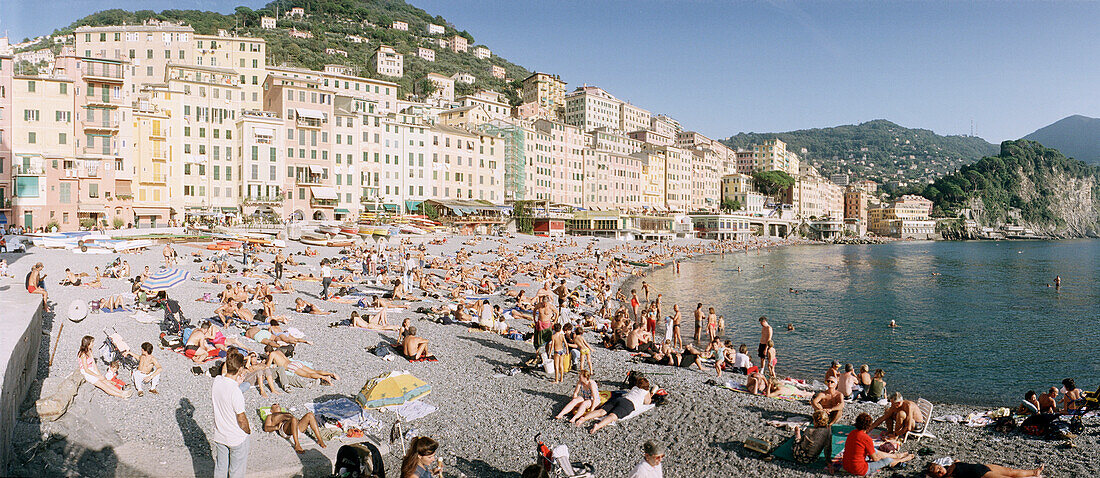 Strandleben, Camogli, Ligurien, Italien