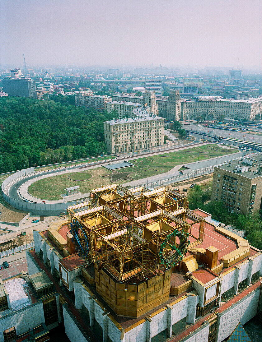 Blick von der Akademie der Wissenschaften auf die Stadt, Moskau, Russland