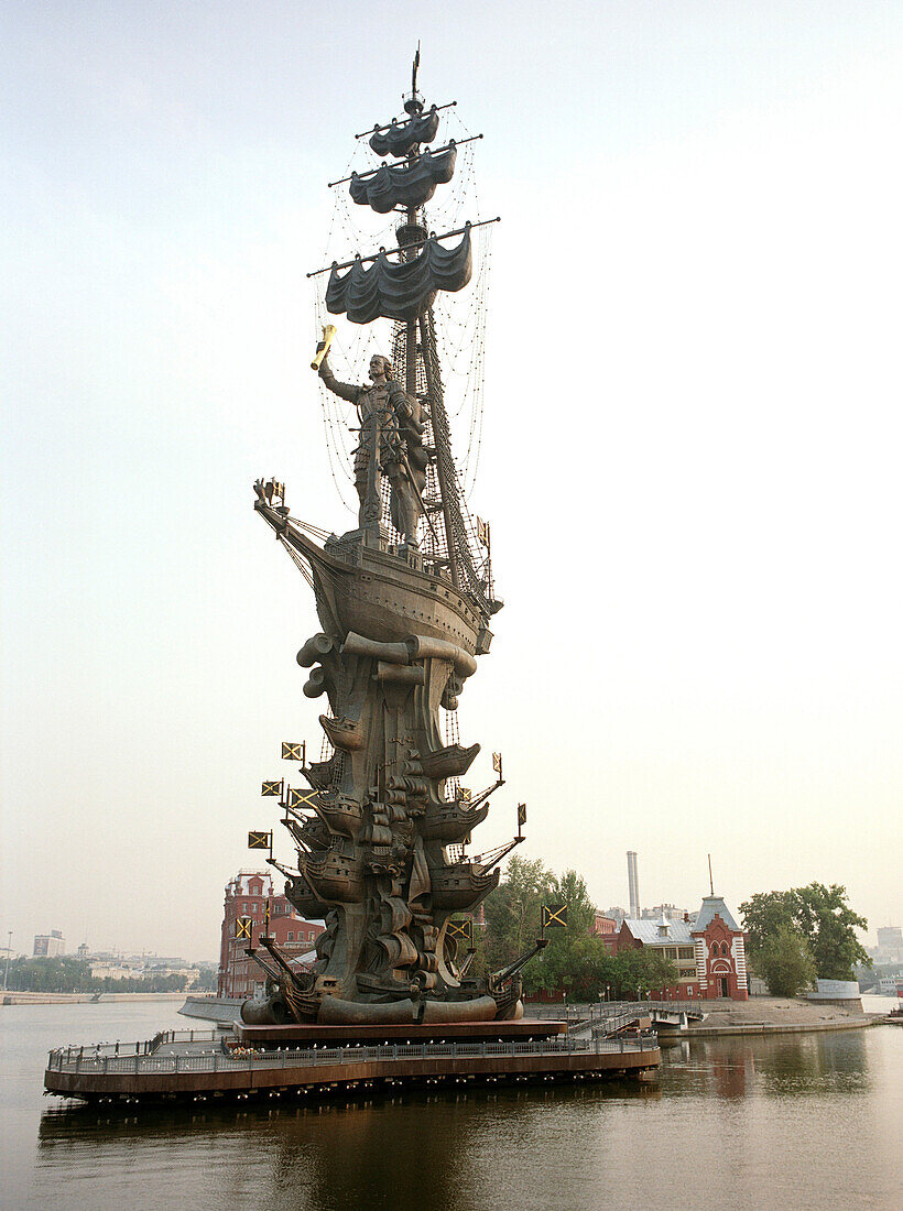 Statue Peters des Großen an der Moskwa, Moskau, Russland