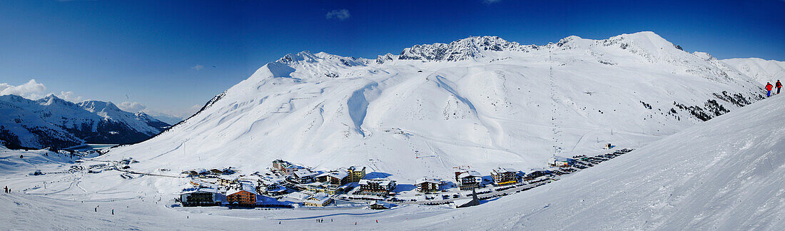 Panoramic view of Kuehtai, Blick auf Kuehtai, dahinter Grieskogel und Pirchkogel Kuehtai, Tirol, Oesterreich, Tyrol, Austria