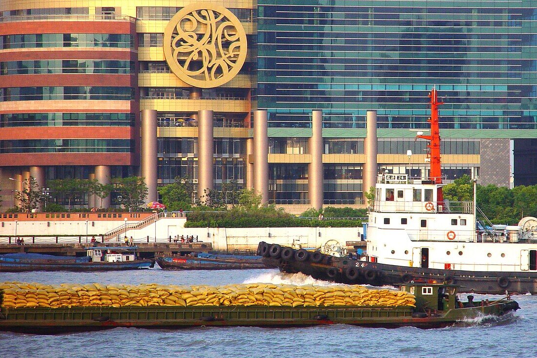 Ships and boats on the Huangpu river, Shanghai, China