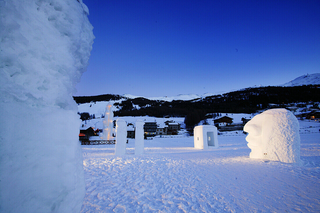 Ice sculpturing competition, Art in Ice, Livigno, Italy