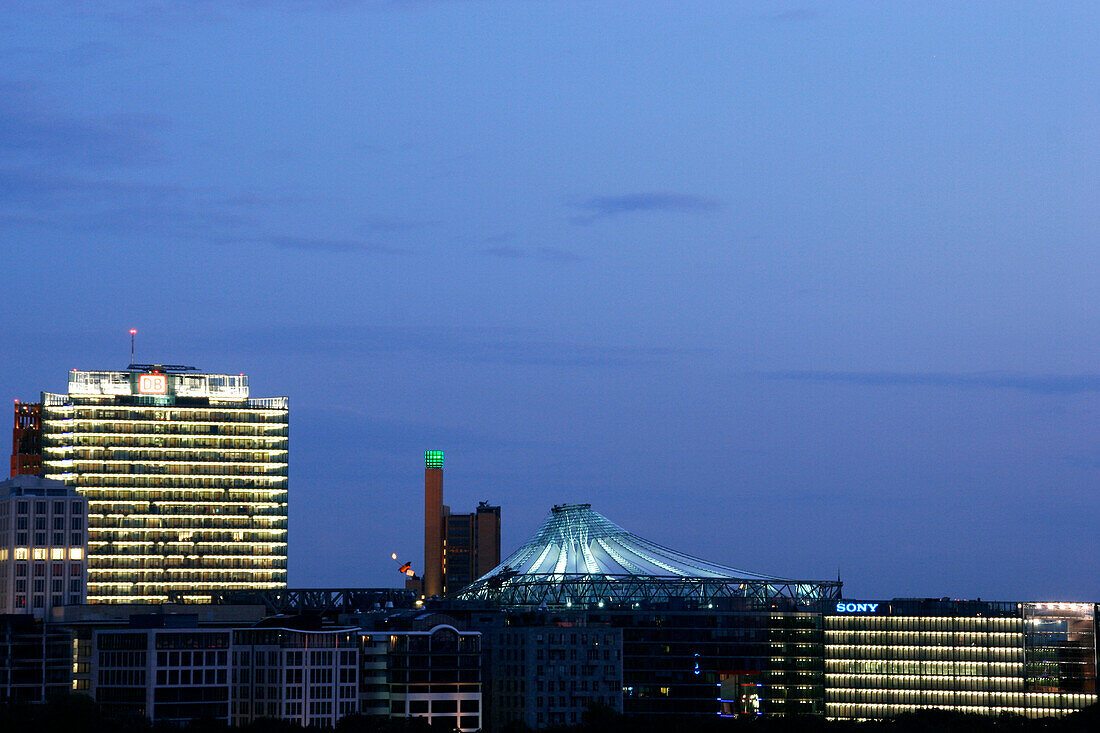 High rise buildings at Potsdamer Platz in the evening, Berlin, Germany Europe