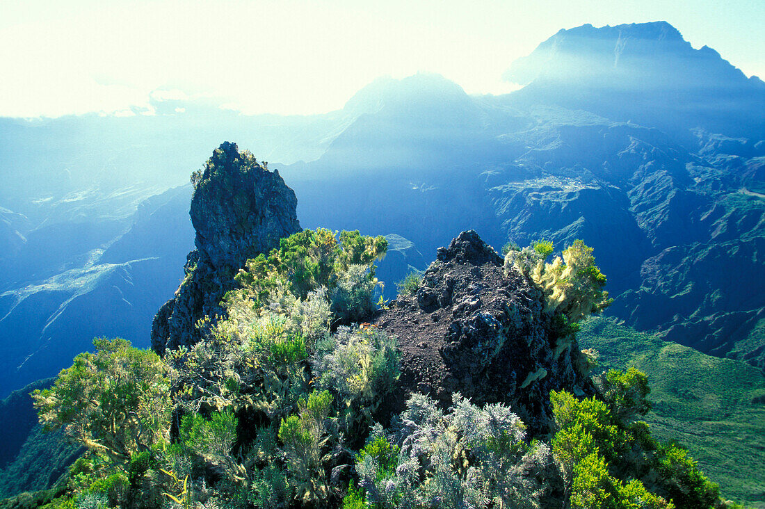 Blick von Maido, Cirque de Mafate, Gros Morne, La Réunion Indischer Ozean