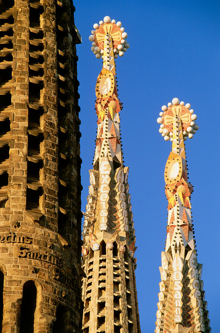 Türme, Türme, La Sagrada Familia, Antonio Gaudi, Barcelona, Katalonien, Spanien