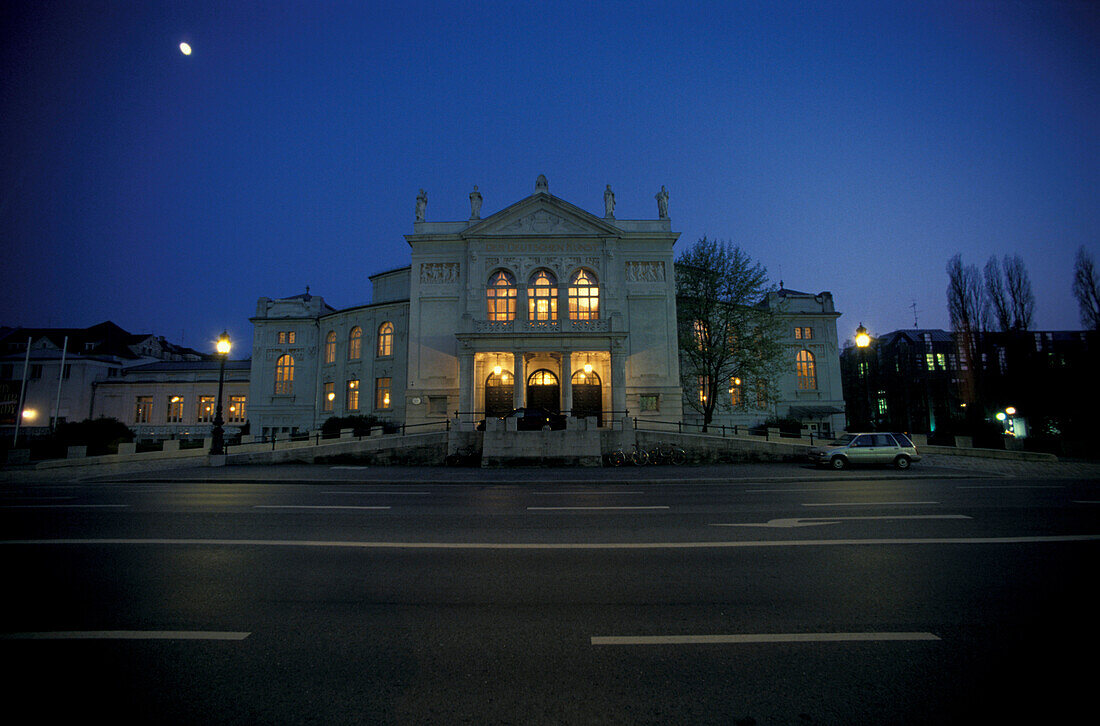 Prinzregenten theater at night, Munich, Bavaria, Germany