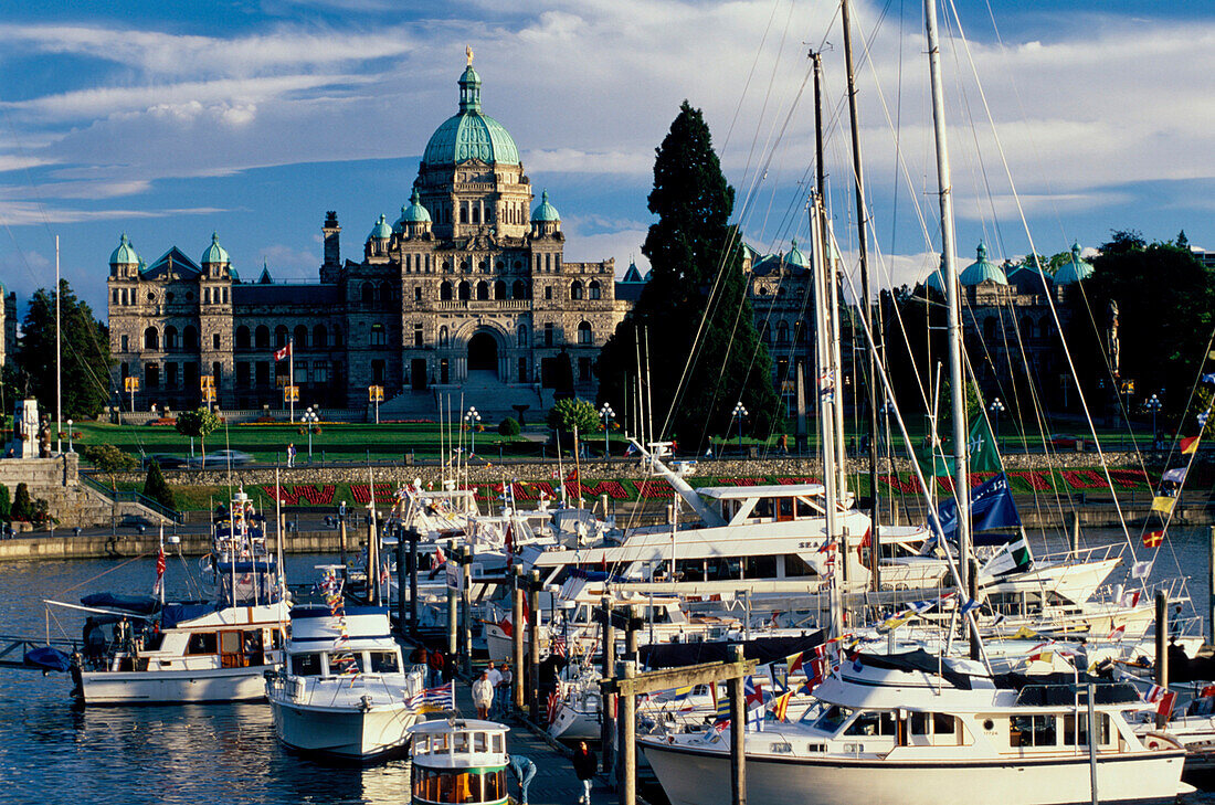 Yachthafen u. Parlament, Victoria, Vancouver Island British Columbia, Kanada