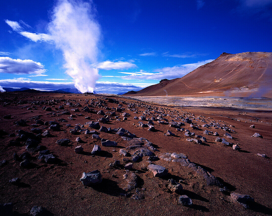 Geothermisches Feld Namaskard südlich, des Myvatn Island