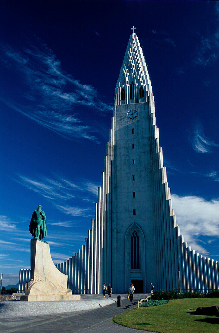 Leifur Elriksson Denkmal, Vor Hallgrimskirche Reykjavik, Island