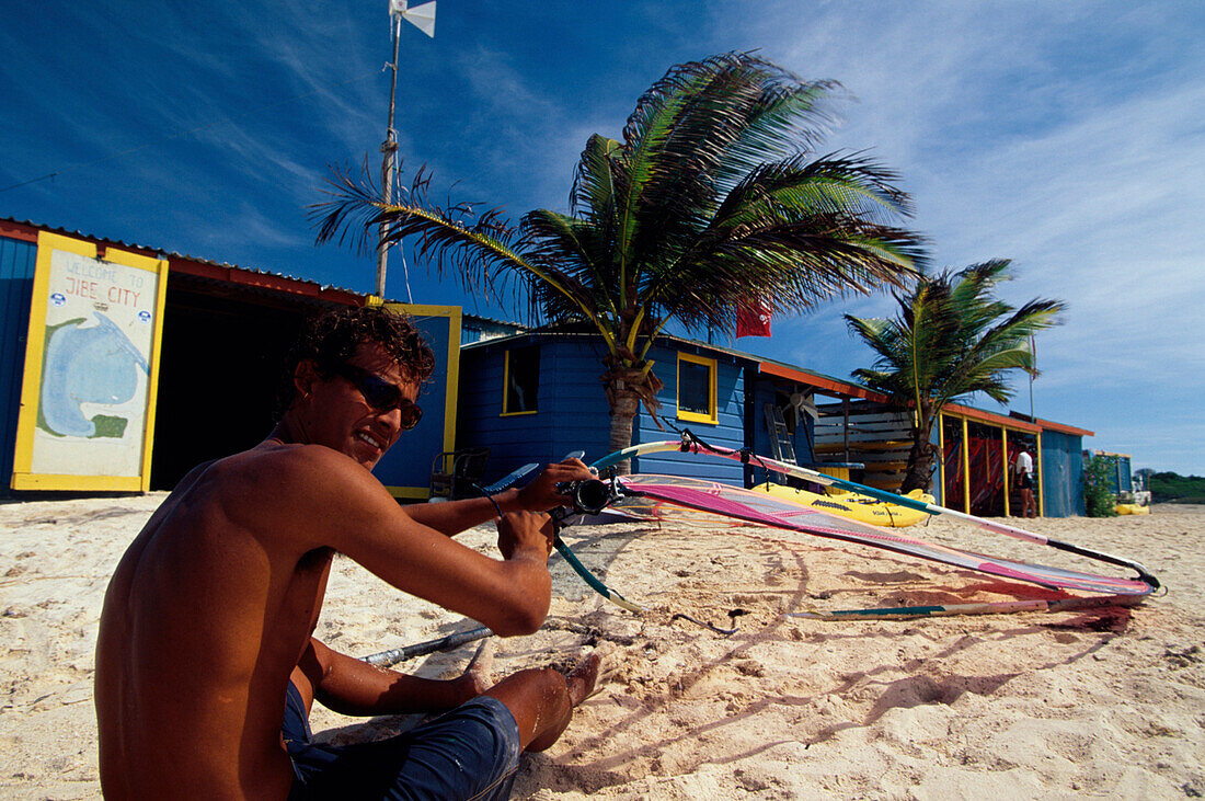 Surflehrer, Sorobon Beach, Bonaire Niederlaendische Antillen