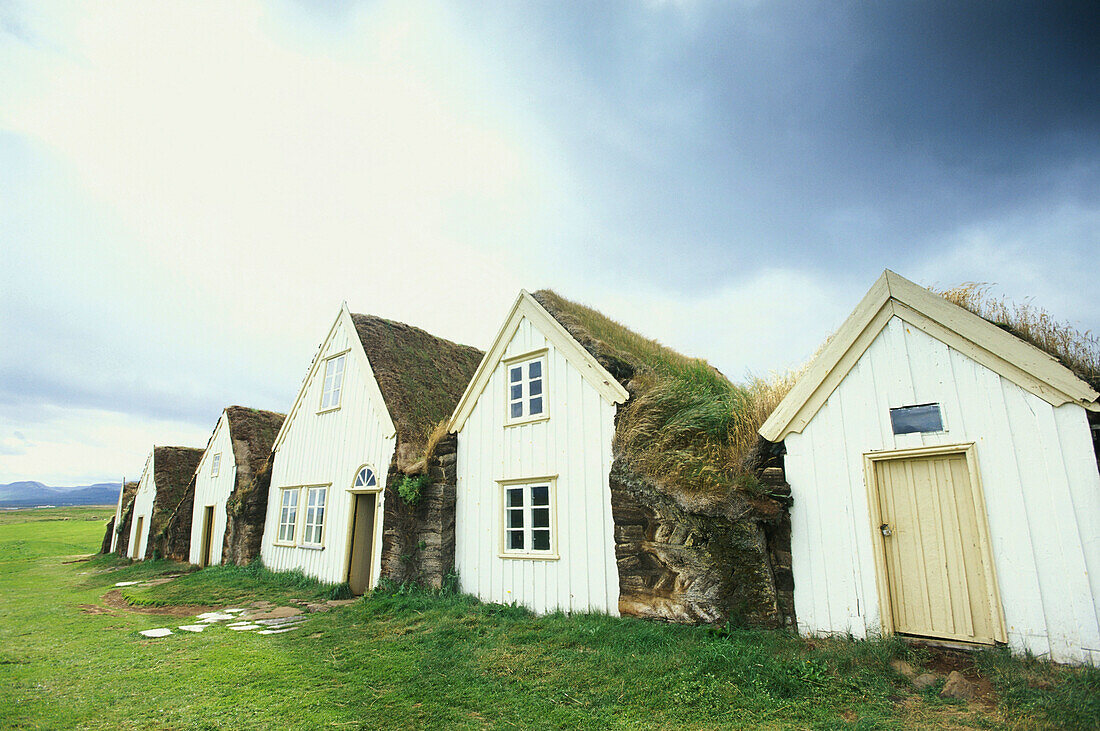 Grassodenhäuser in Museumshof, Glaumbaer, Norden Island