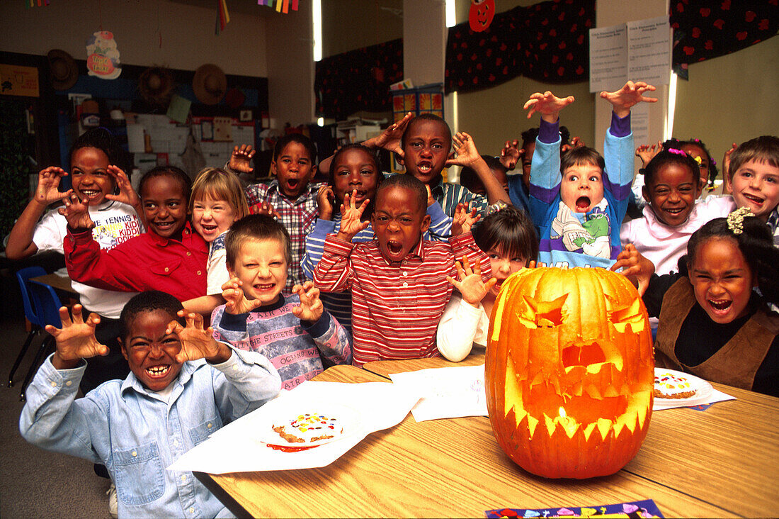 Halloween in der Schule, Grundschule, Charlottesville Virginia, USA