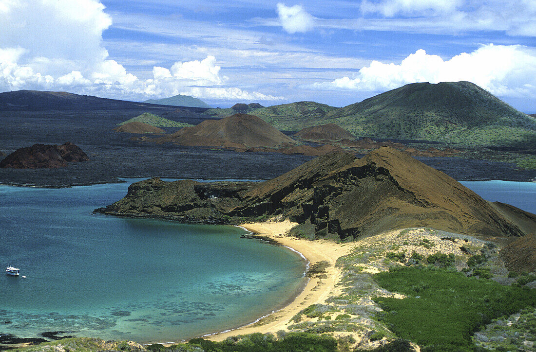 Volcanic landscape of Bartolomé Island, Galapagos Islands, Ecuador, South America