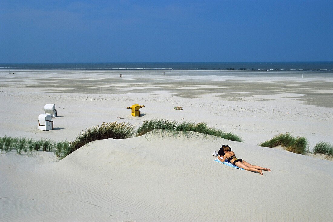 Dunes, Beach, Juist, East Frisia, North Sea, Lower Saxony, Germany