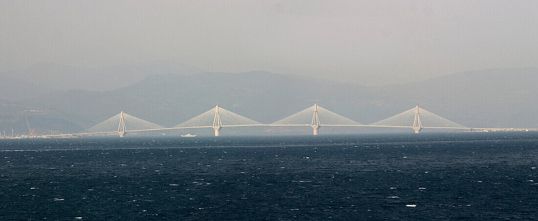 Bridge near Patras, connecting greek mainland and Peloponnes, Greece