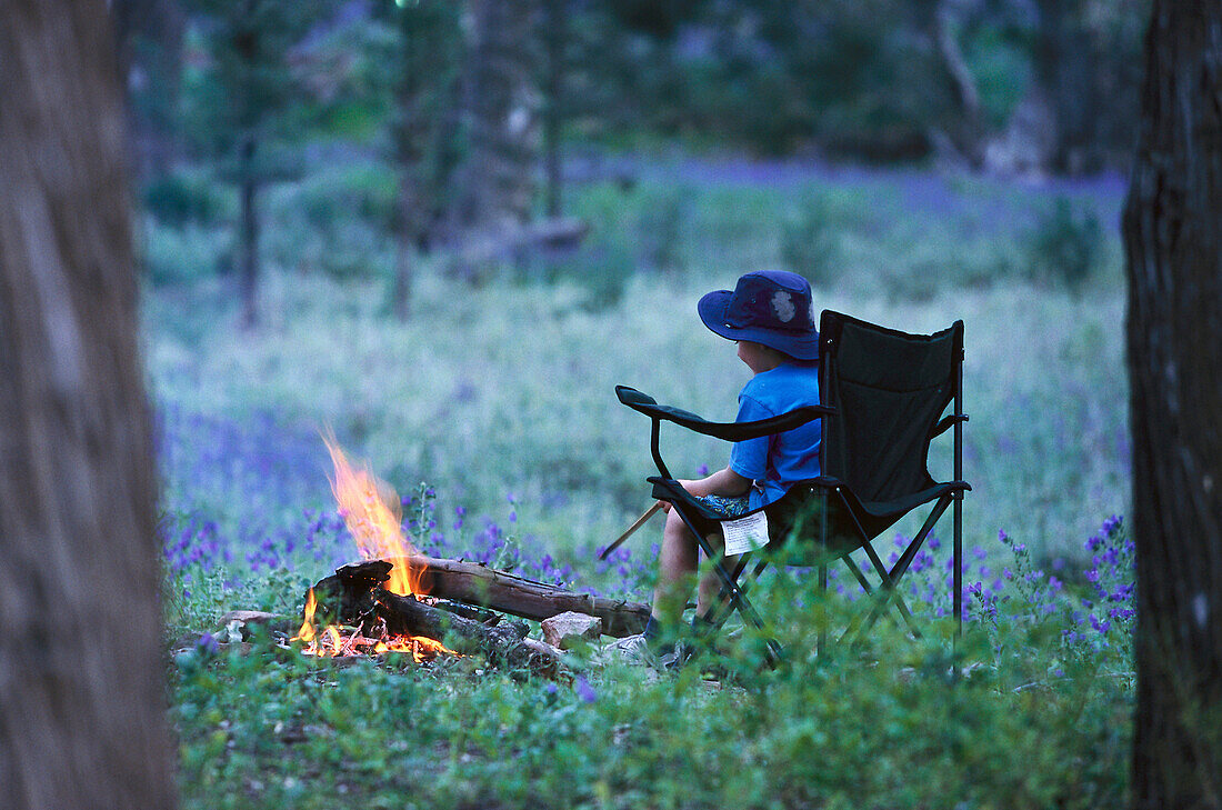 Boy at campfire, Flinders Ranges NP South Australia