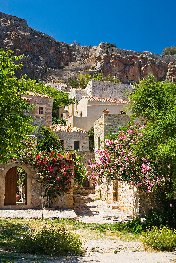 Medieval village Monemvasia, Lakonia, Peloponnese, Greece, Europe