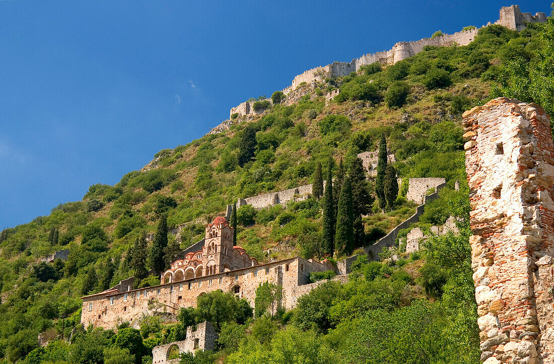 Pantanassa monastery, Mistras, Taygetos mountains, Laconia, Peloponnese, Greece