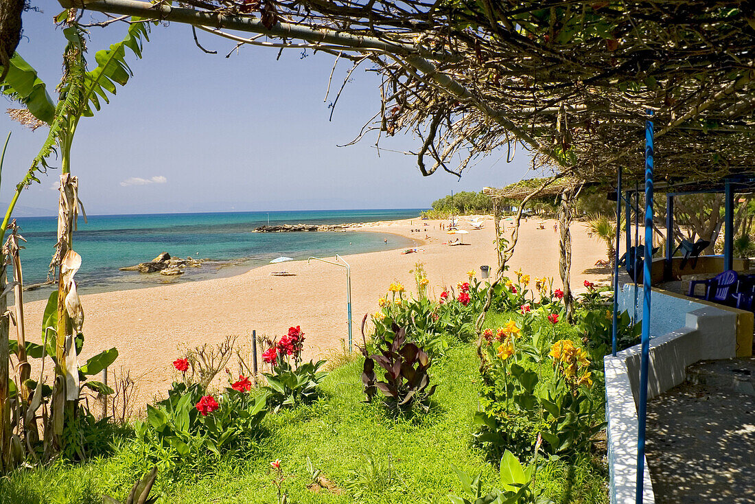 Beach tavern near Paralia, Peloponnese, Greece