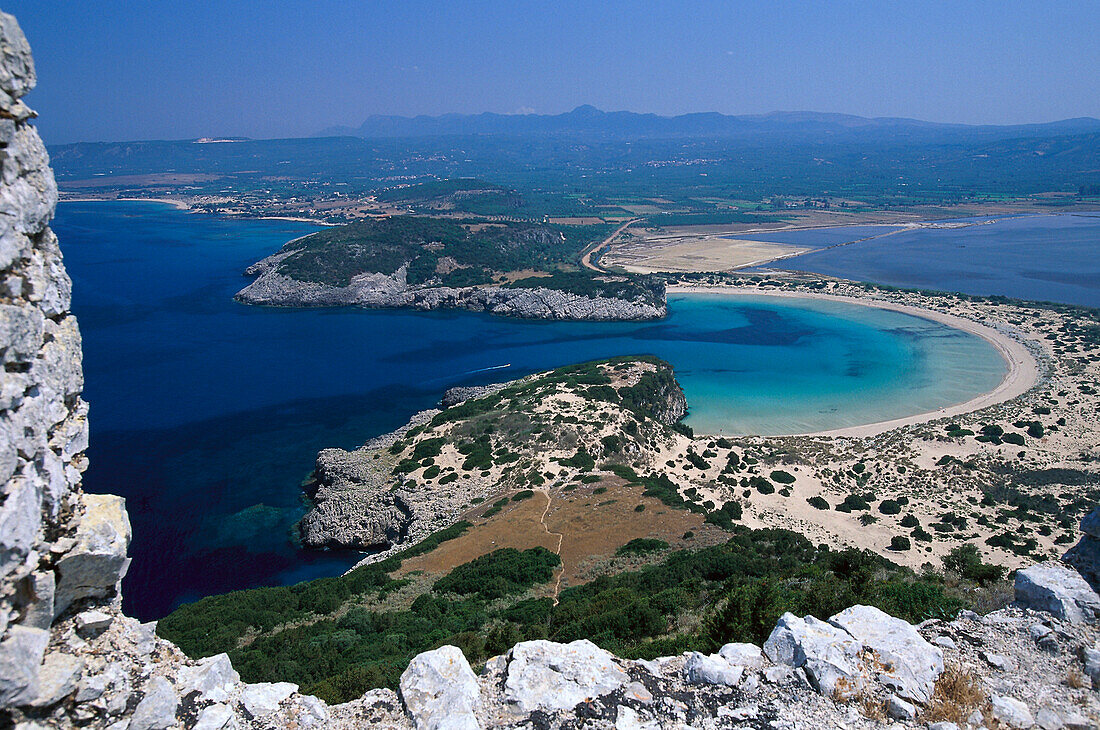 Blick Richtung Voidokilia Bucht, Messenien, Peloponnes, Griechenland
