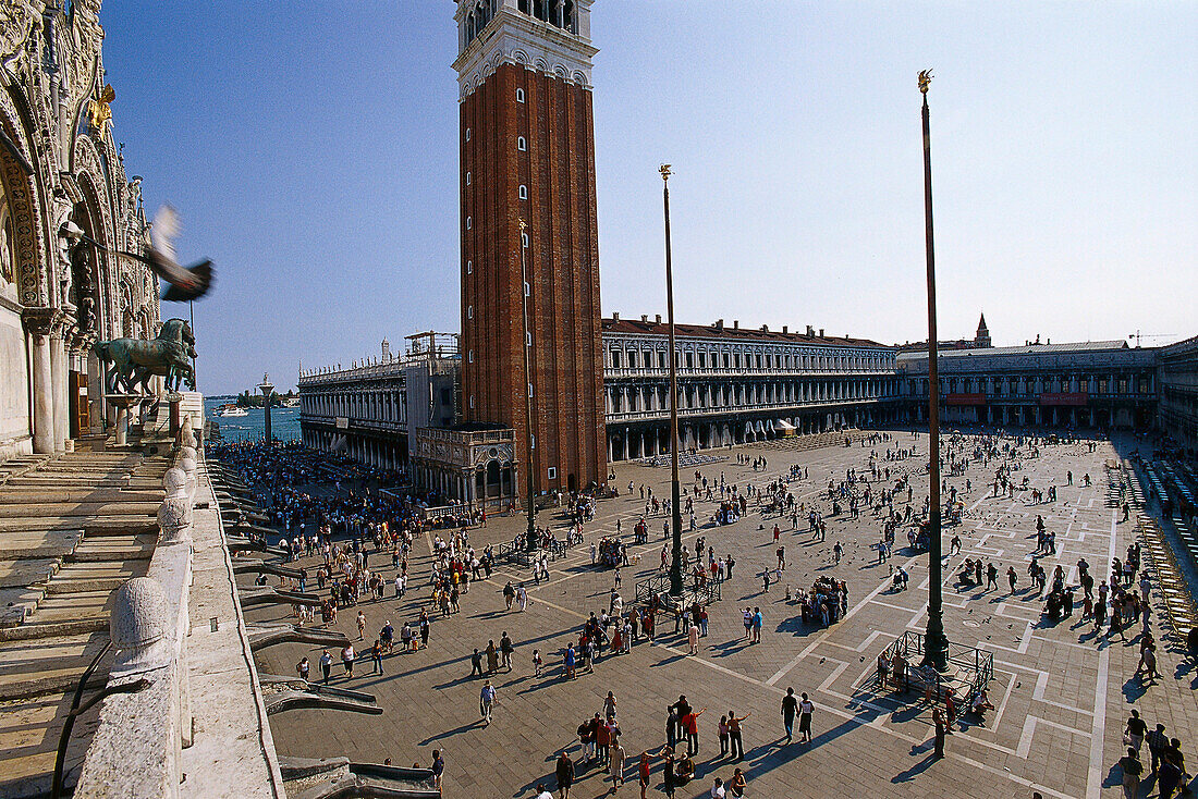Tourists on the Piazza San Marco, Venice, Italy