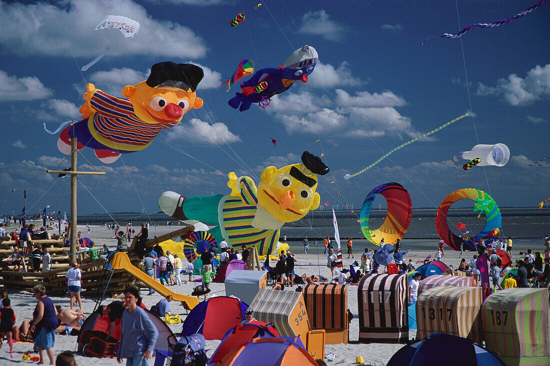 7 International Kite festival, Norderney, East Frisian Islands, East Frisia, Lower Saxony, Germany