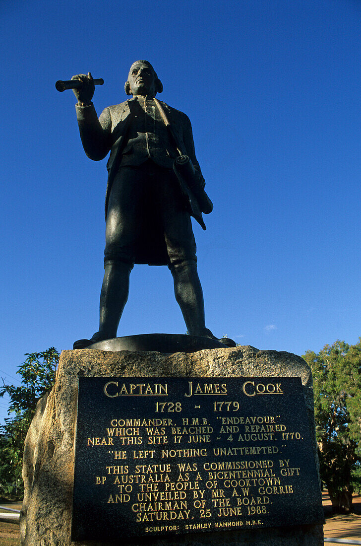 Statue des Explorer James Cook, Cooktown, Kap York Halbinsel, Queensland, Australien