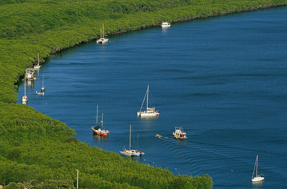 Blick von Grassy Hill, Cooktown, Endeavour Fluß, Kap York Halbinsel, Queensland, Australien