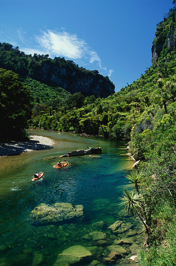 Kayaking, Pororari River, Paparoa National Park, South Island, New Zealand