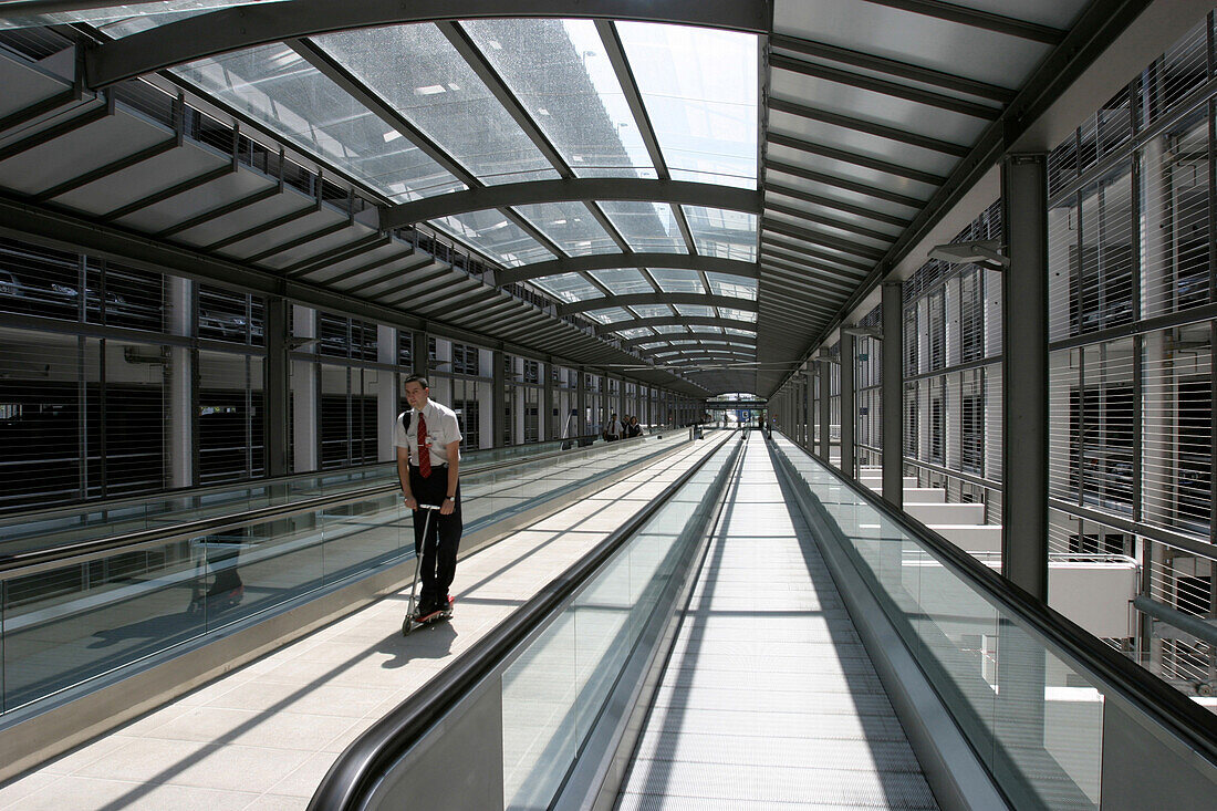 Escalator to Parking Garage, Airport Munich, Bavaria Germany