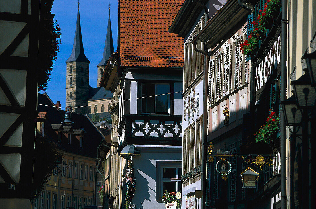 Old alley, Bamberg, Franconia, Bavaria Germany