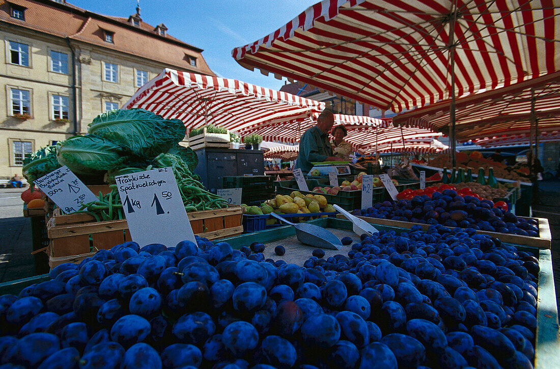 Market at Maximilians Square, Bamberg, Bavaria Germany