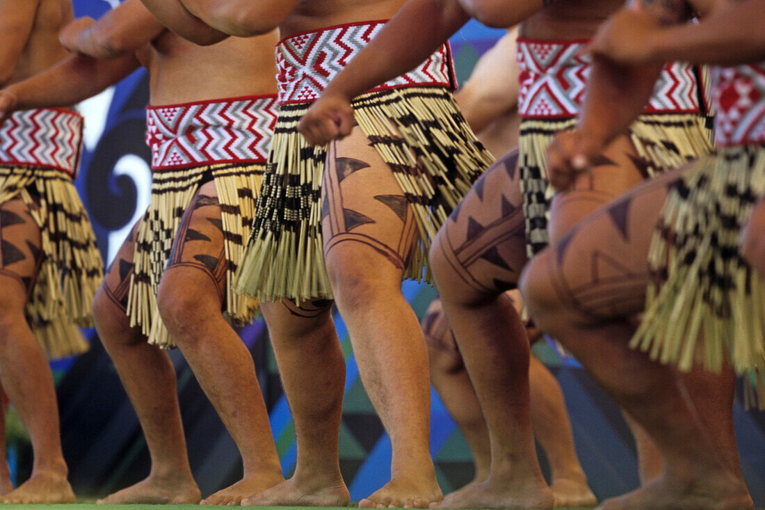 Maori-Tänzer, Rotorua, Maori in der Rotorua Kunst- und Kulturfest, Rotorua, Nordinsel,  Neuseeland