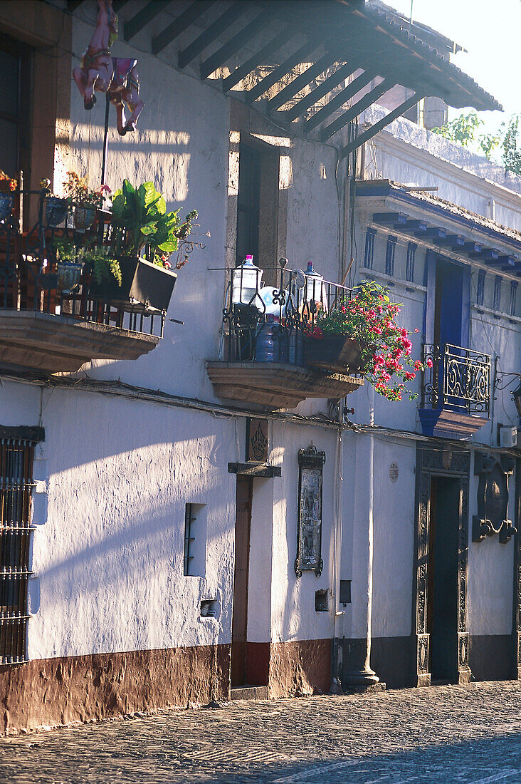 Facades in Taxco, Guerrero Mexico