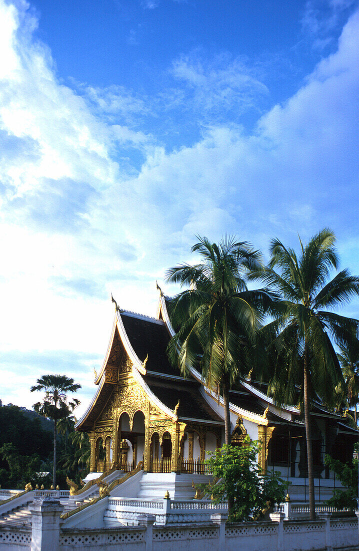 Museum at Luang Prabang under clouded sky, Province of Luang Prabang, Laos, Asia