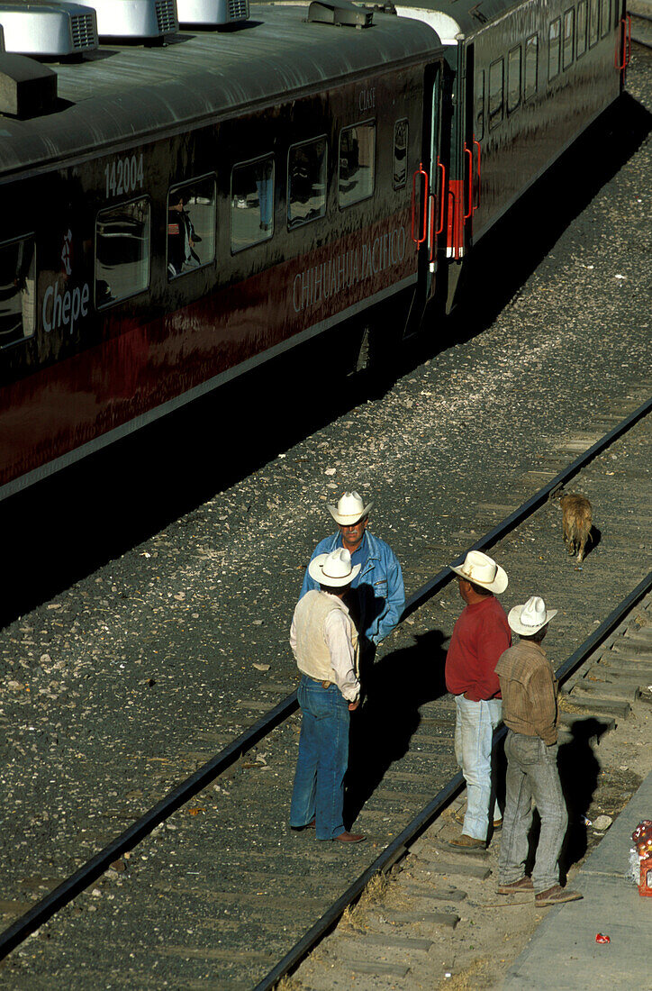 Train in Divisafero, Ferrocarril de Chihuahua Chihuahua, Mexico