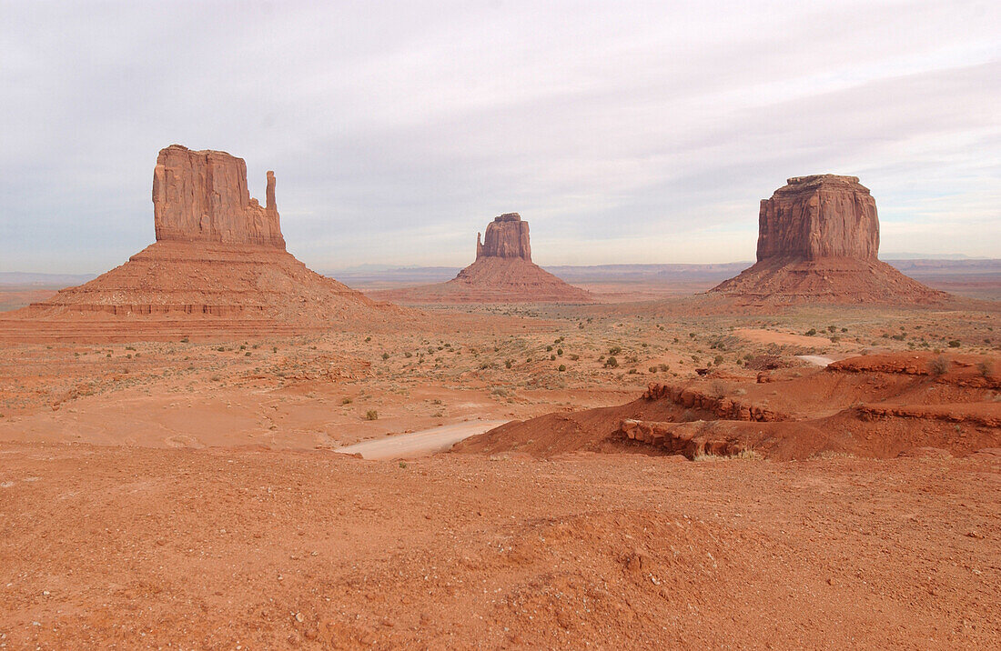 Monument Valley under a cloud layer, Arizona, USA