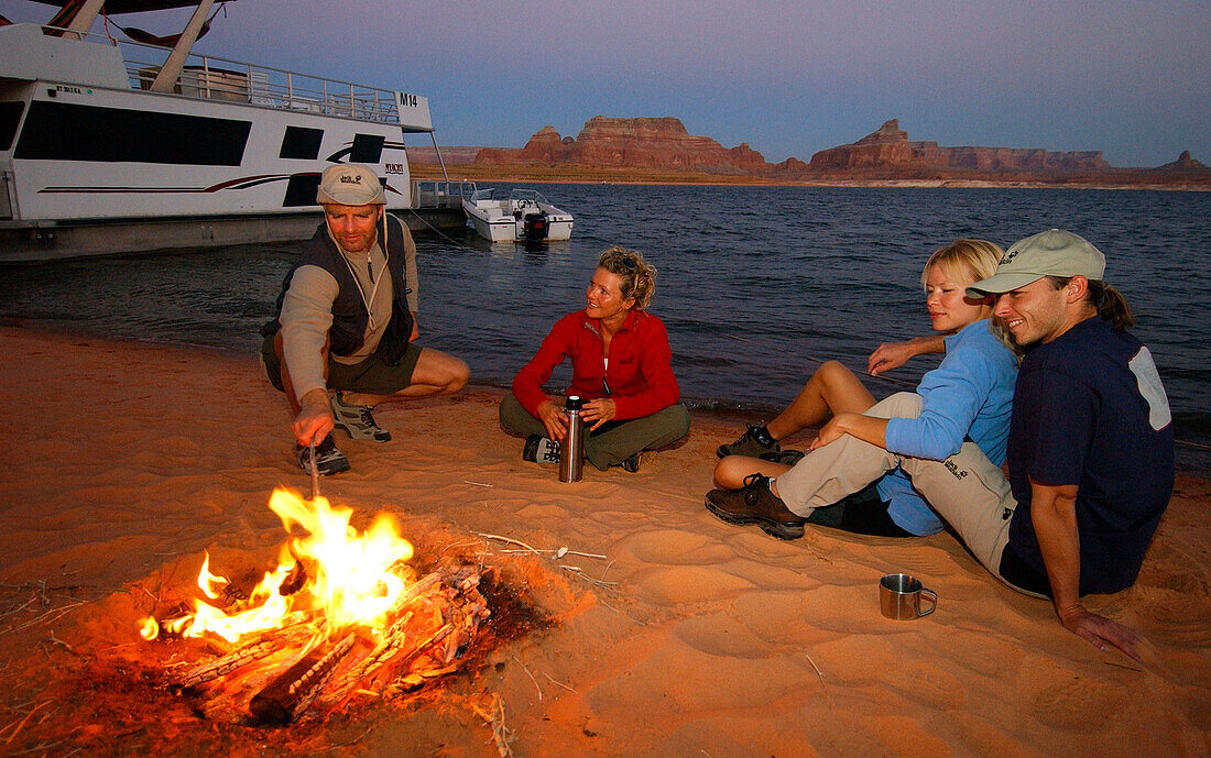 Campfire at Lake Powell, Arizona, USA