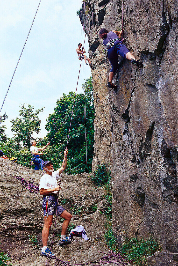 Climbing, Walterstein, Between Lorsbach and Eppstein Taunus, Hesse, Germany