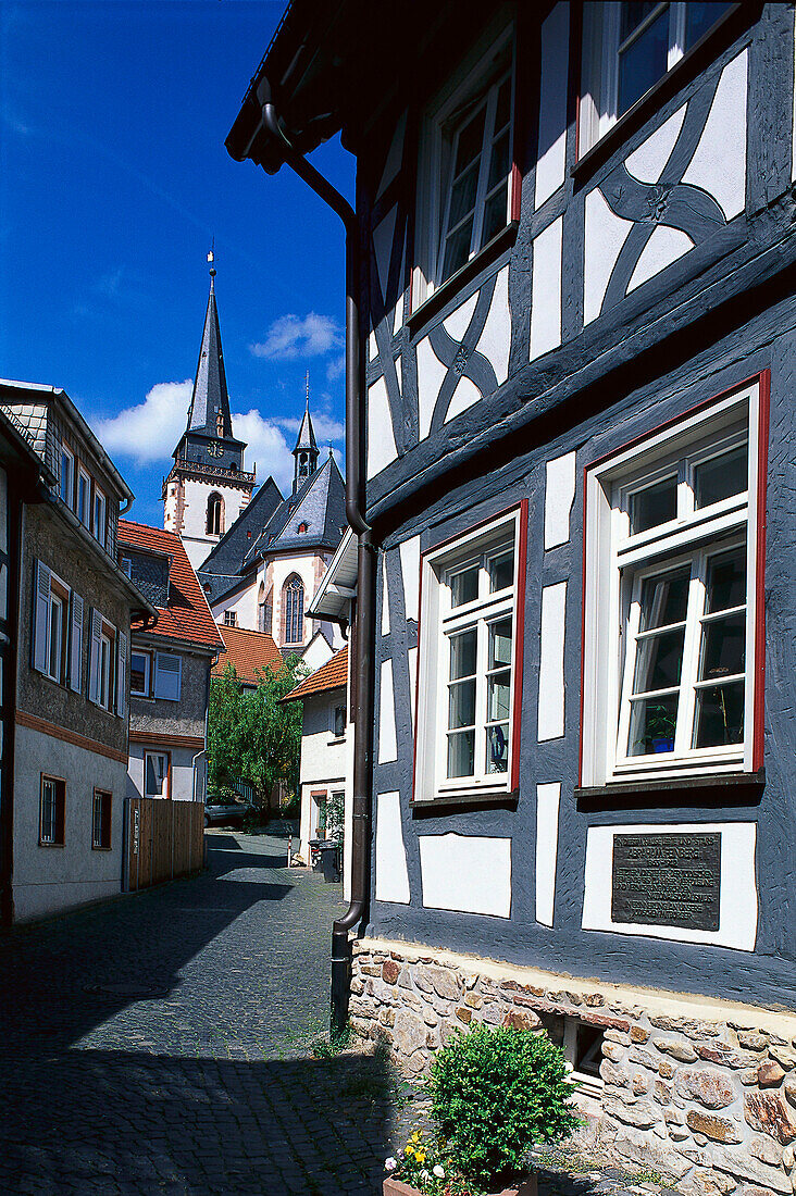 St. Ursula, half-timbered houses, Historic site, Oberursel Taunus, Hesse, Germany
