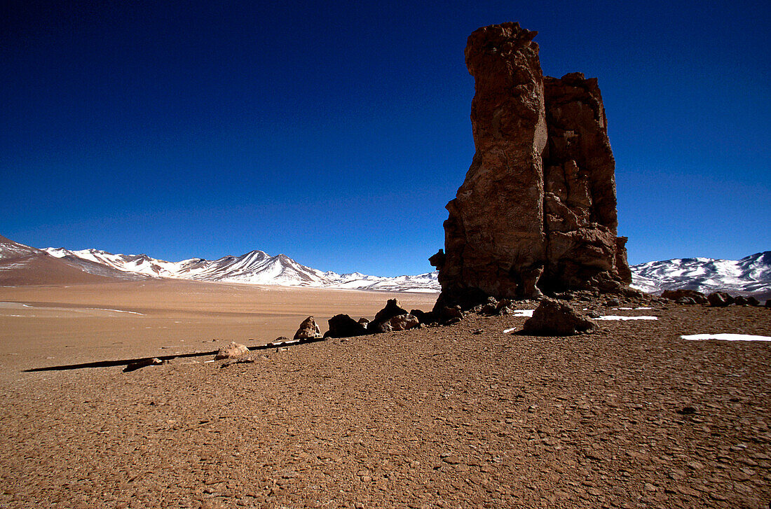 Boulders under blue sky, Laguna Colorada, Bolivia, South America, America