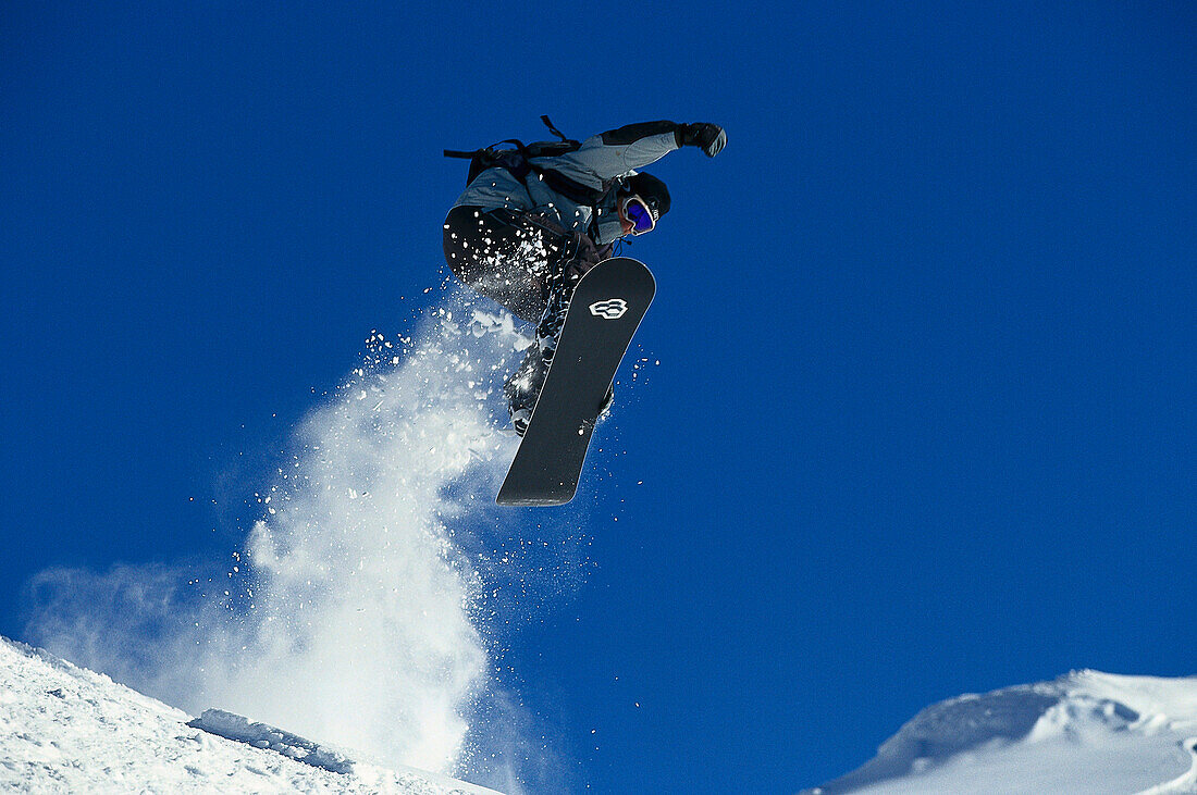 Snowboarder, Sprung, Valluga, Arlberg, Oesterreich Wintersport